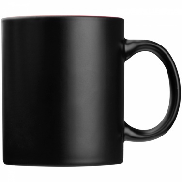 Logotrade promotional giveaway image of: Black mug with colored inside, Red