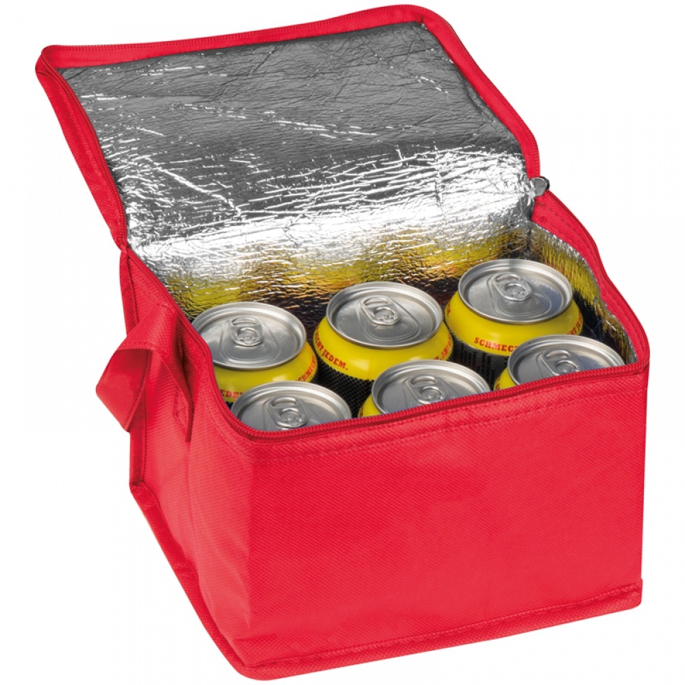 Logotrade promotional giveaway picture of: Non-woven cooling bag - 6 cans, Red