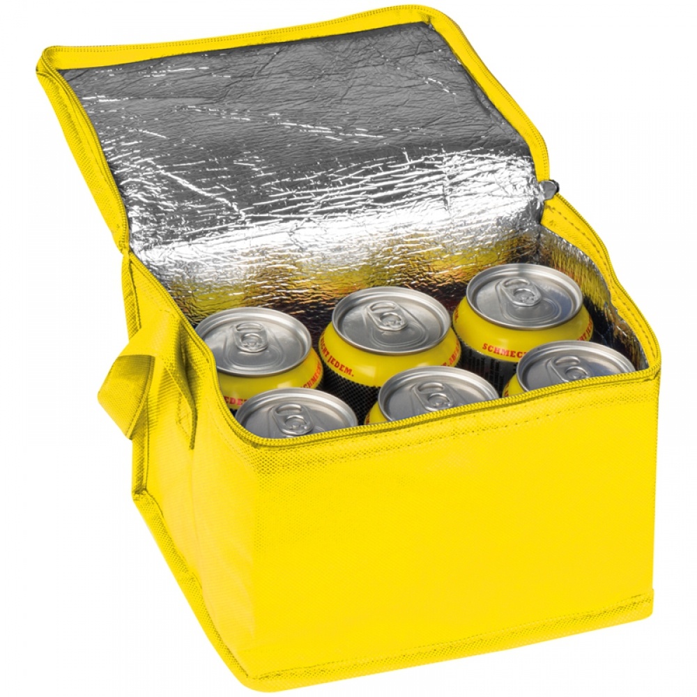 Logo trade promotional product photo of: Non-woven cooling bag - 6 cans, Yellow