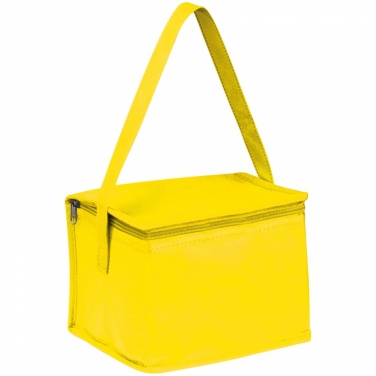 Logo trade promotional merchandise image of: Non-woven cooling bag - 6 cans, Yellow