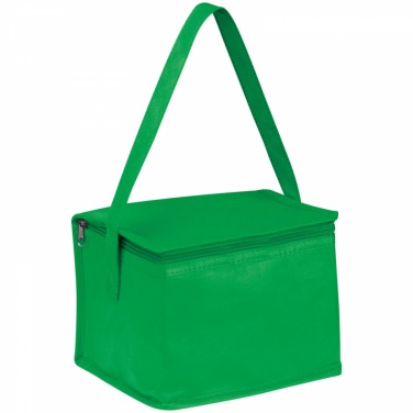 Logo trade business gifts image of: Non-woven cooling bag - 6 cans, Green
