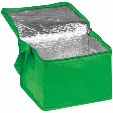 Logo trade advertising products image of: Non-woven cooling bag - 6 cans, Green