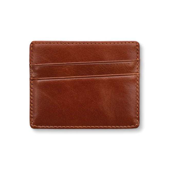 Logotrade corporate gift image of: Leather card holder, brown