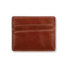 Leather card holder, brown
