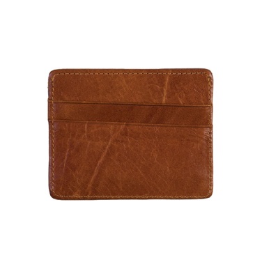 Logo trade advertising products image of: Leather card holder, brown
