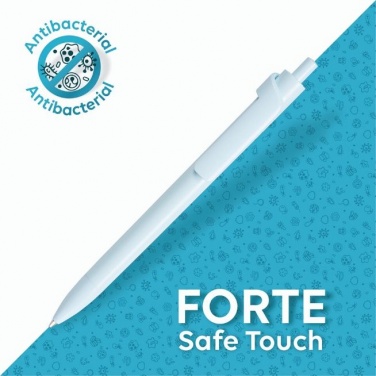 Logo trade advertising product photo of: Forte Safe Touch antibacterial ballpoint pen, grey
