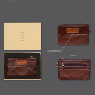 Logo trade promotional items image of: Leather wallet, brown