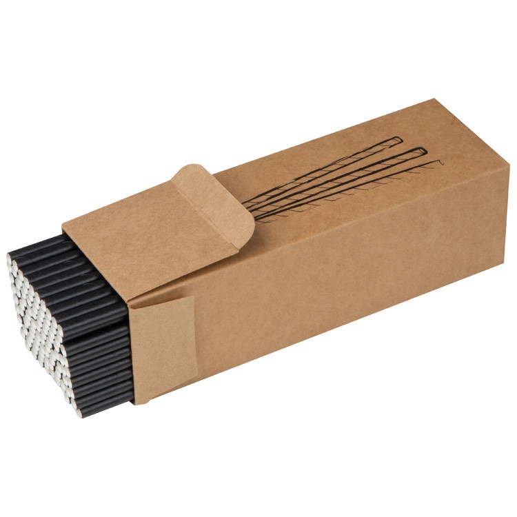 Logotrade corporate gift image of: Set of 100 drink straws made of paper, black