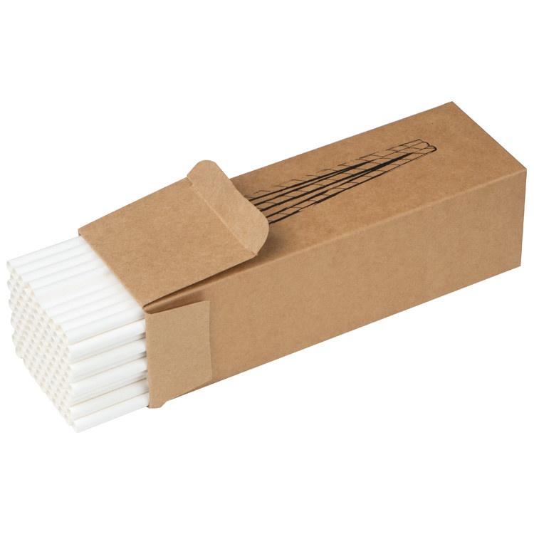 Logotrade business gift image of: Set of 100 drink straws made of paper, white