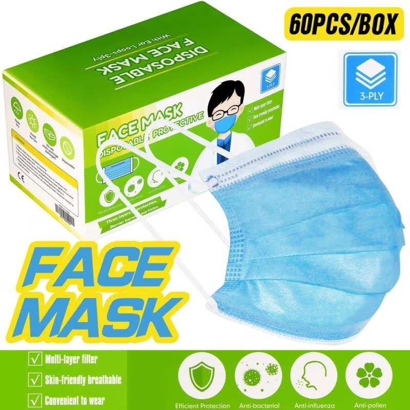 Logo trade promotional merchandise image of: Medical mask, 3-layer, disposable