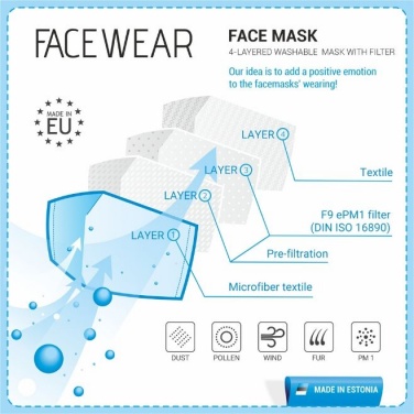 Logo trade corporate gifts picture of: Face mask with a filter, grey
