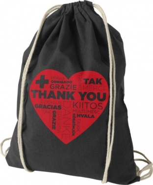 Logotrade promotional gift image of: Oregon cotton premium rucksack, black