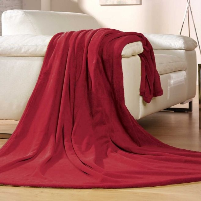 Logo trade promotional gift photo of: Memphis fleece blanket, red
