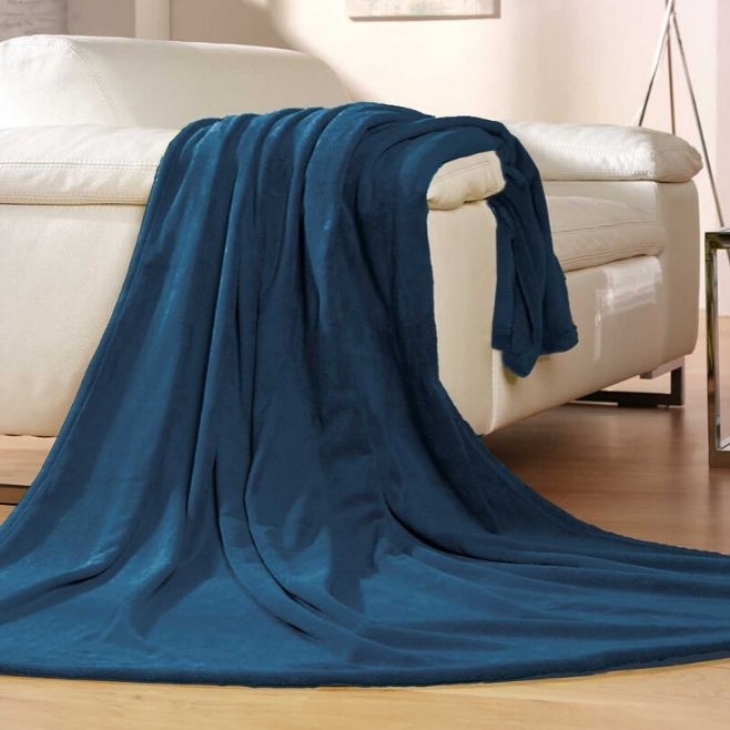 Logo trade promotional item photo of: Memphis blanket, navy blue