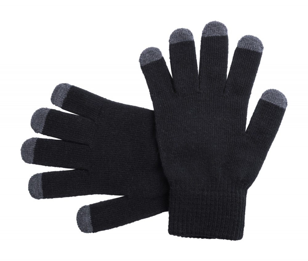 Logo trade advertising product photo of: Touch screen gloves, black