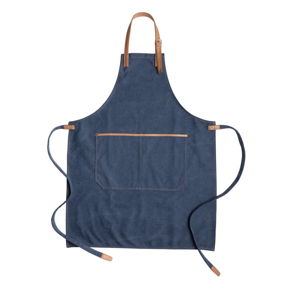 Logo trade corporate gifts picture of: Deluxe canvas chef apron, blue