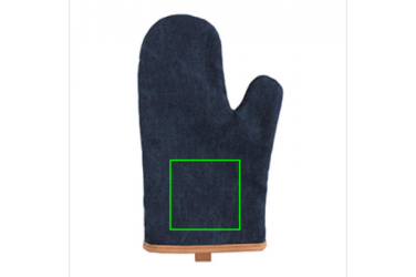 Logo trade promotional merchandise image of: Deluxe canvas oven mitt, blue
