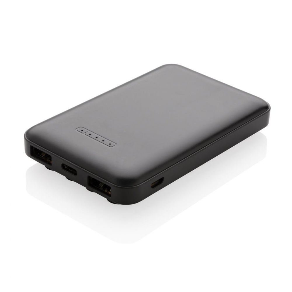 Logotrade promotional item picture of: 5.000 mAh wireless charging pocket powerbank, black