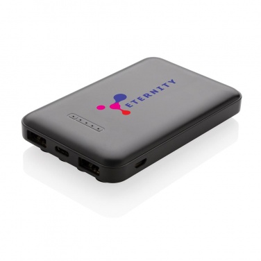 Logotrade corporate gift picture of: 5.000 mAh wireless charging pocket powerbank, black
