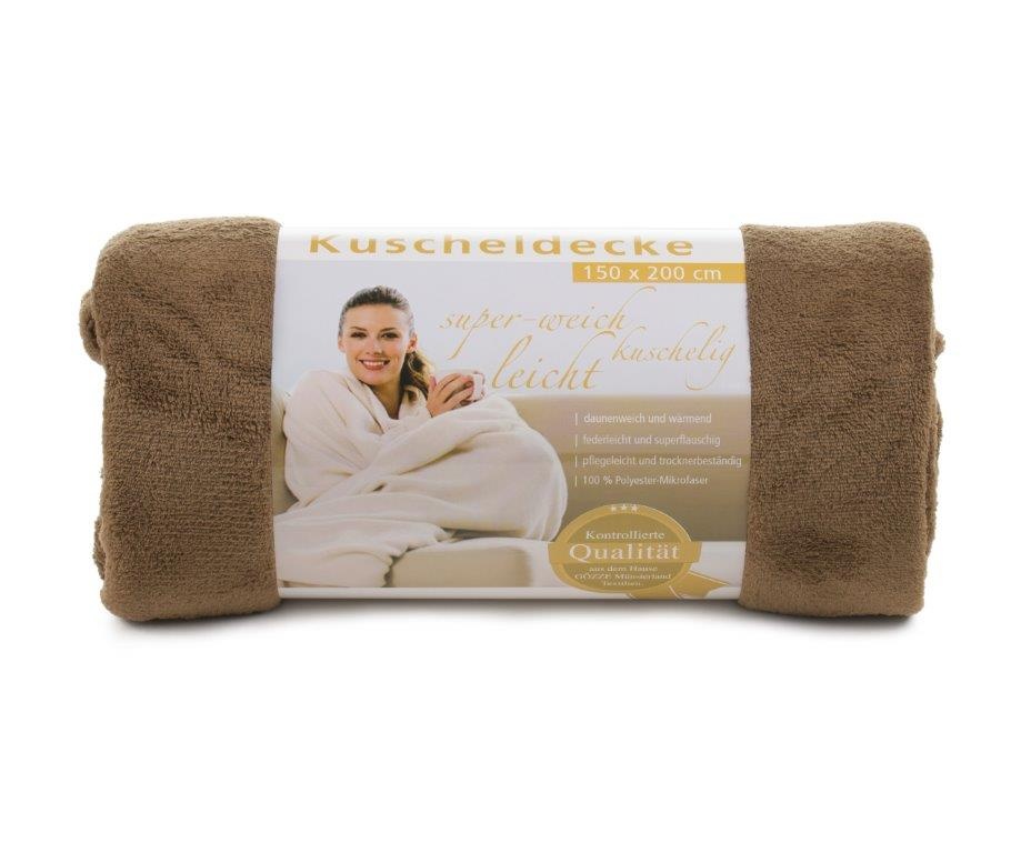 Logo trade promotional gifts picture of: Fleece Blanket Panderoll, 150 x 200 cm, brown
