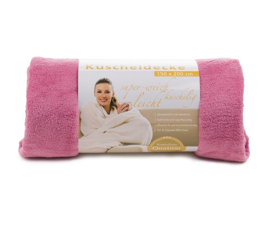 Logo trade corporate gifts picture of: Fleece Blanket Panderoll, 150 x 200 cm, pink