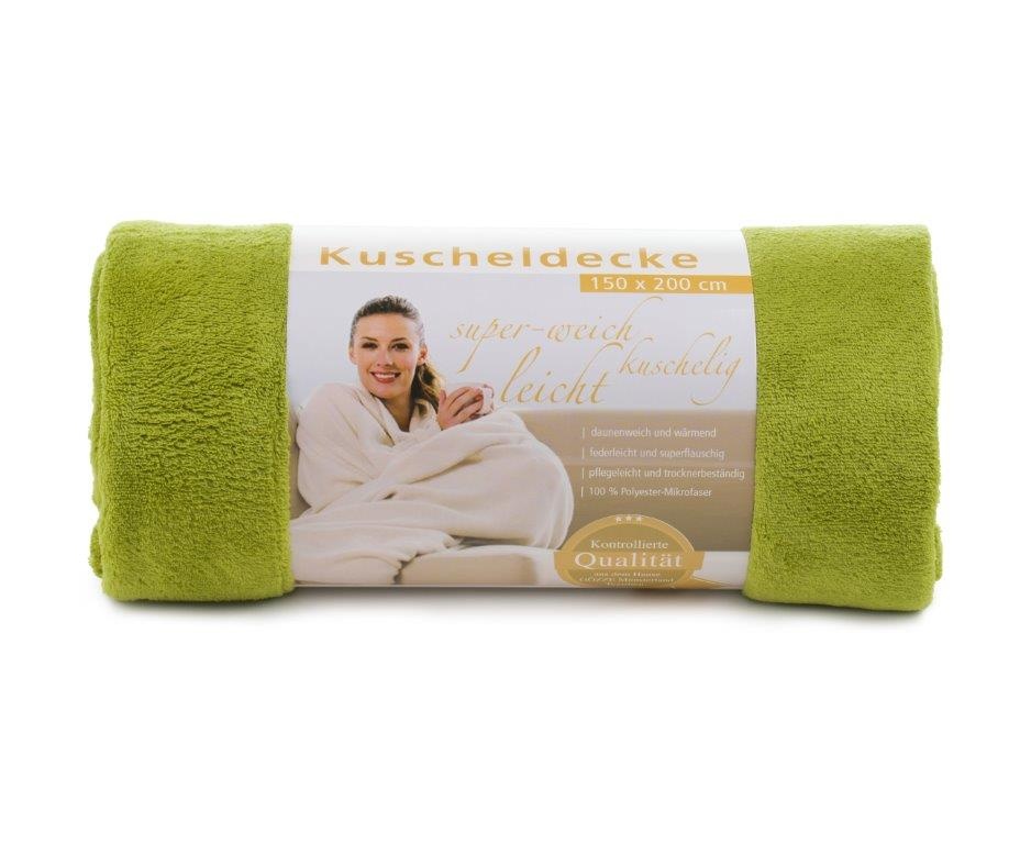 Logotrade advertising product image of: Fleece Blanket Panderoll, 150 x 200 cm, green