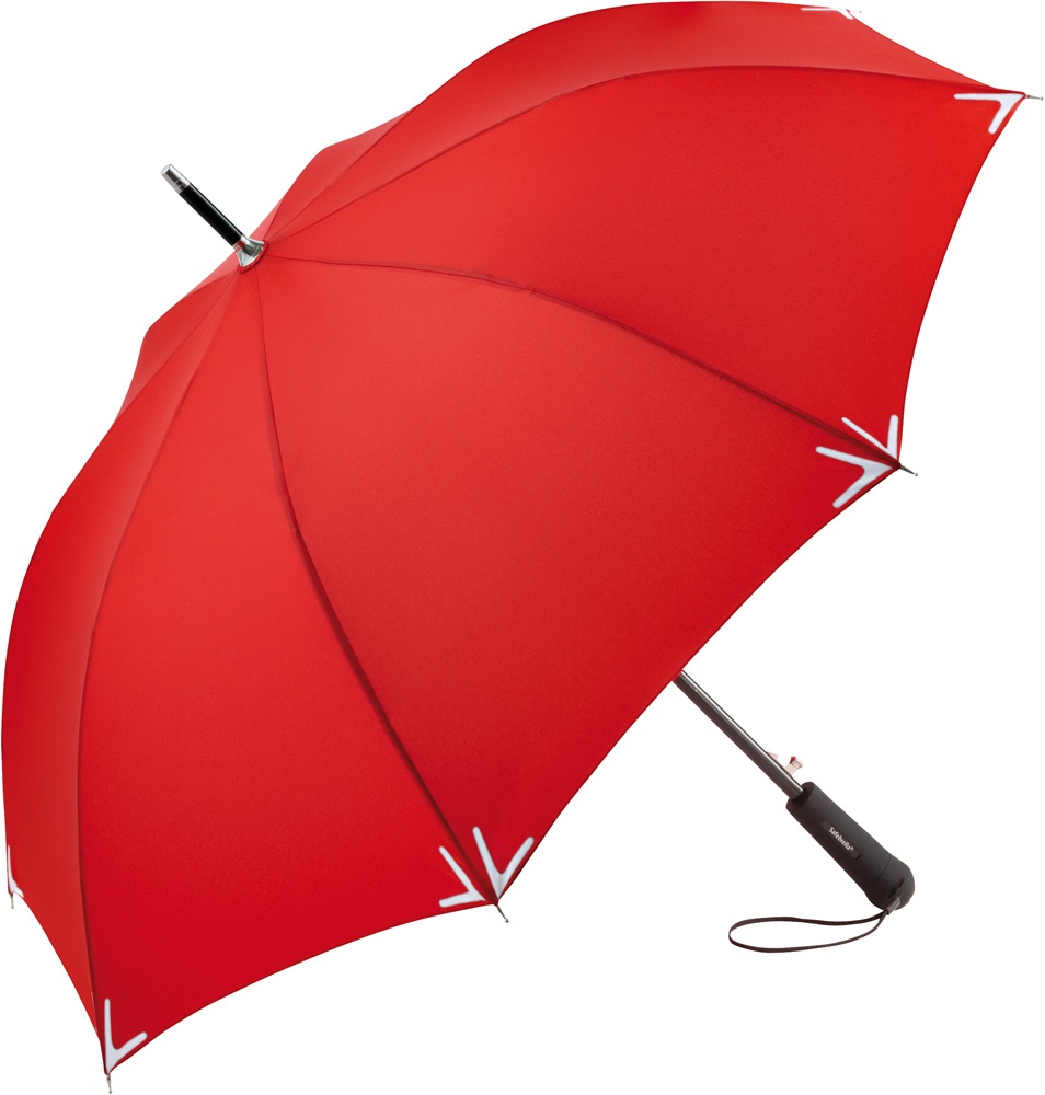 Logotrade promotional item image of: AC regular safety umbrella Safebrella® LED, red
