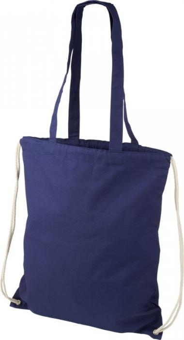 Logo trade promotional items picture of: Eliza cotton drawstring, navy blue
