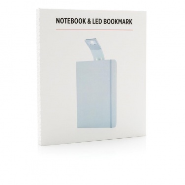 Logo trade promotional merchandise photo of: A5 Notebook & LED bookmark, white
