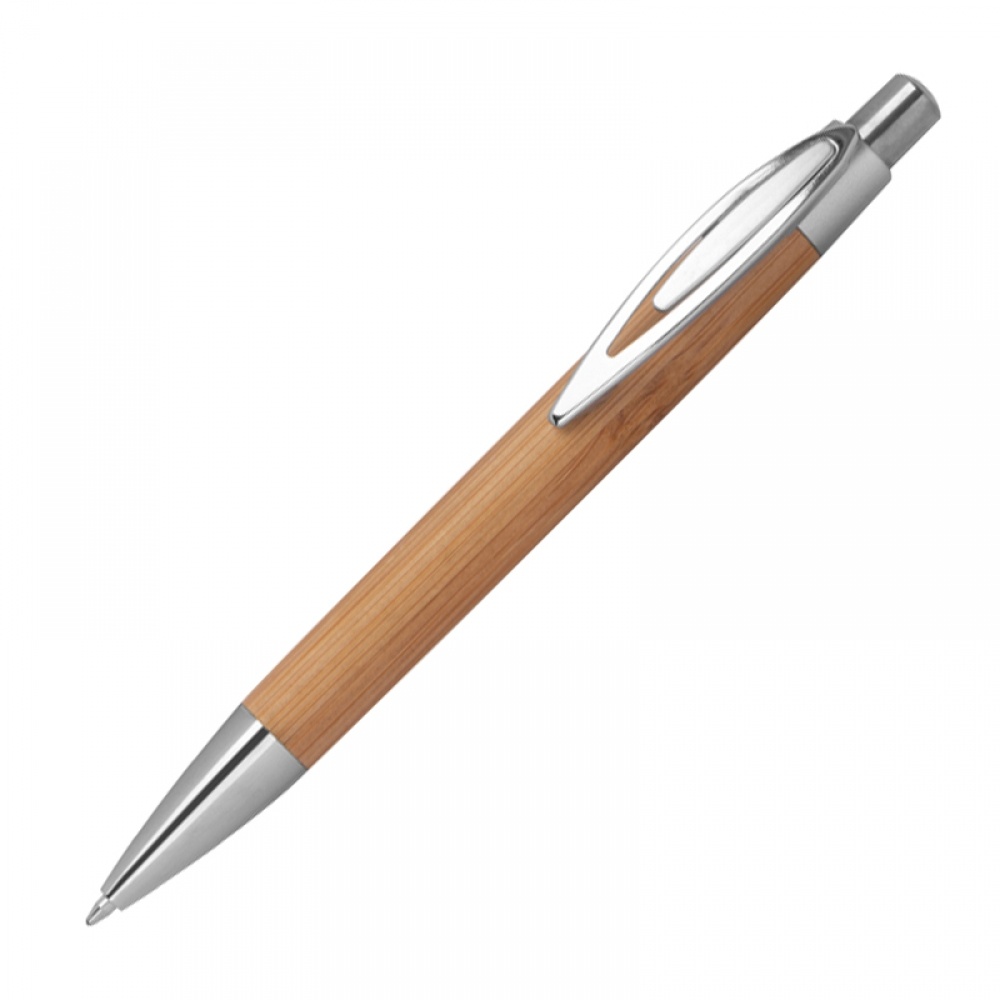Logotrade promotional gift picture of: #9 Bamboo ballpen with sharp clip, beige