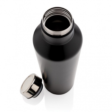 Logo trade promotional merchandise photo of: Modern vacuum stainless steel water bottle, black