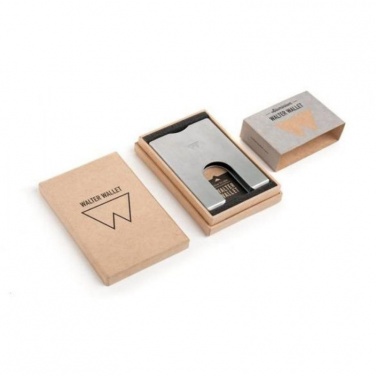 Logo trade promotional gift photo of: Card holder Walter wallet aluminum, silver