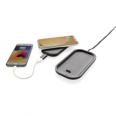 Logo trade corporate gifts picture of: Wireless charging 5.000 mAh powerbank base, black