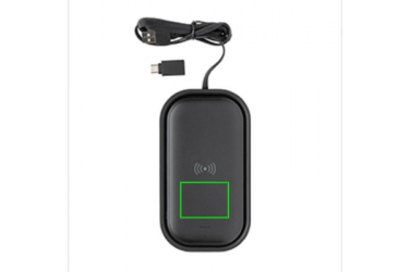 Logotrade promotional item picture of: Wireless charging 5.000 mAh powerbank base, black