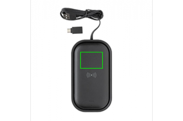 Logotrade business gifts photo of: Wireless charging 5.000 mAh powerbank base, black