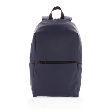 Logo trade advertising products picture of: Smooth PU 15.6"laptop backpack, navy