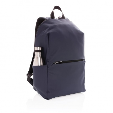 Logo trade promotional product photo of: Smooth PU 15.6"laptop backpack, navy