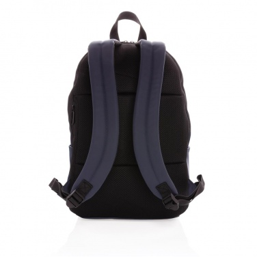 Logotrade promotional gift image of: Smooth PU 15.6"laptop backpack, navy