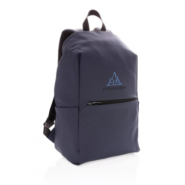 Logo trade promotional gifts image of: Smooth PU 15.6"laptop backpack, navy