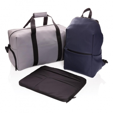 Logotrade corporate gift image of: Smooth PU 15.6"laptop backpack, navy