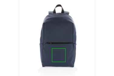 Logo trade promotional items picture of: Smooth PU 15.6"laptop backpack, navy
