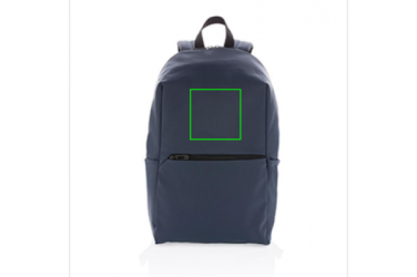 Logotrade promotional merchandise image of: Smooth PU 15.6"laptop backpack, navy