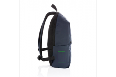 Logo trade promotional products image of: Smooth PU 15.6"laptop backpack, navy