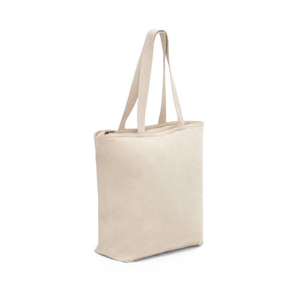 Logo trade promotional gifts picture of: Hackney 100% cotton bag with zipper, white