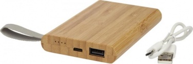 Logotrade promotional merchandise picture of: Tulda 5000 mAh bamboo power bank, light brown