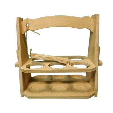 Logo trade advertising product photo of: Wooden 6 pack holder, beige