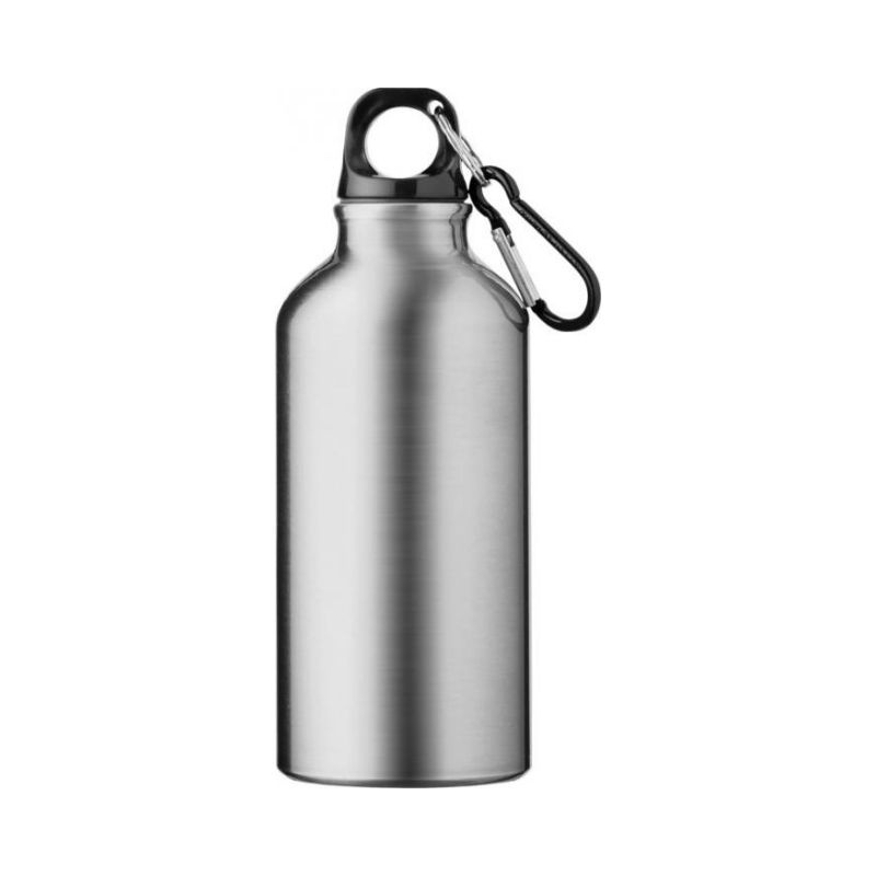 Logotrade promotional giveaway image of: Oregon drinking bottle with carabiner, silver