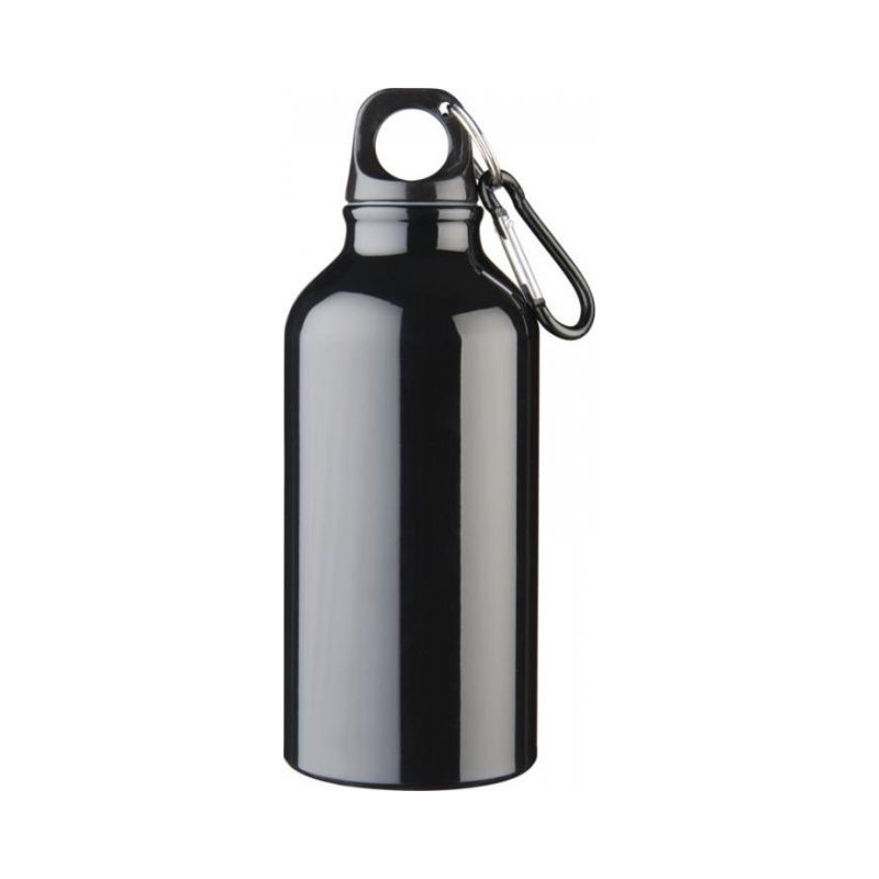 Logotrade corporate gift picture of: Oregon drinking bottle with carabiner, black