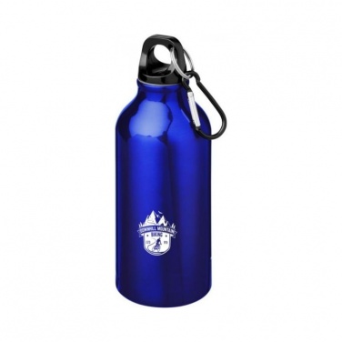 Logo trade promotional merchandise image of: Oregon drinking bottle with carabiner, blue