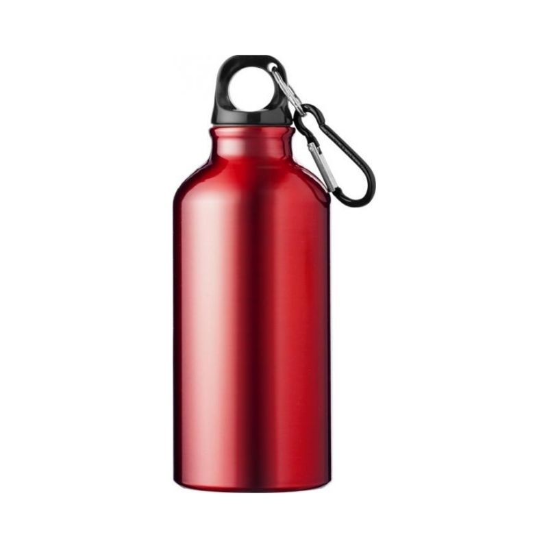 Logo trade promotional products image of: Oregon drinking bottle with carabiner, red